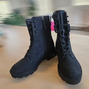 Black Lace-Up Women's Boots